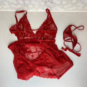 Lace Red Lingerie w/Panty